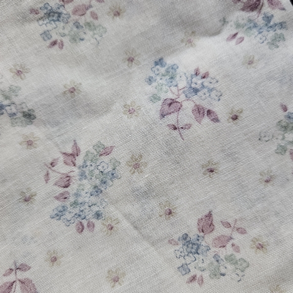 Vintage 1970s Wamsutta Mills Sheer Floral Voile Fabric 2 Yds Yellow Blue Plum - Picture 6 of 7